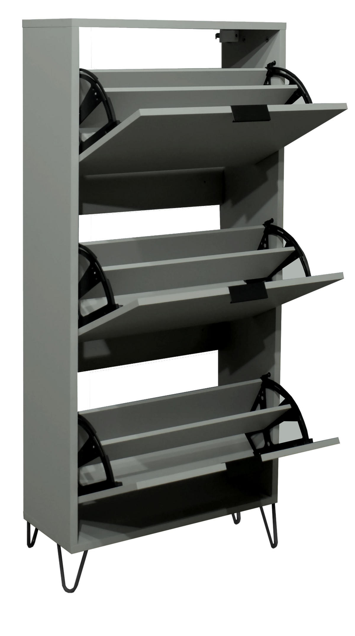 SCHUHSCHRANK Erna 61x25x141 Pinie Green matt Lack - Grün, Holzwerkstoff (61/141/25cm) - 58aufmkessel