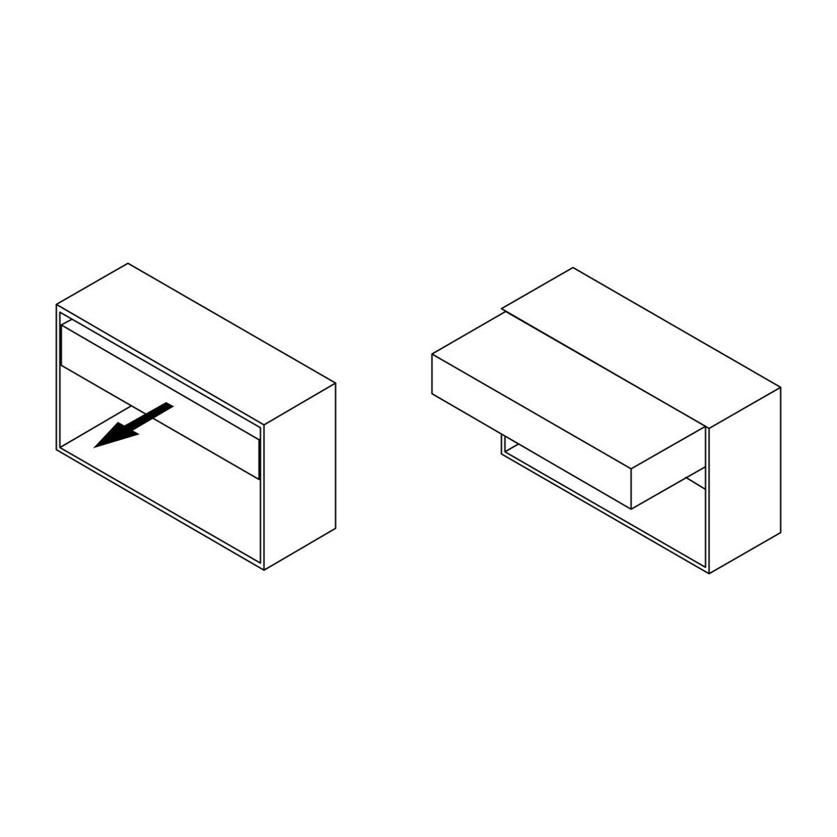 FÜHRUNG Oplà Folding+39 für ausziehbaren und hochkplappbaren Tisch, Aluminium, Edelstahl eloxiert - Edelstahlfarben, Metall (100/21/37cm) - EMUCA