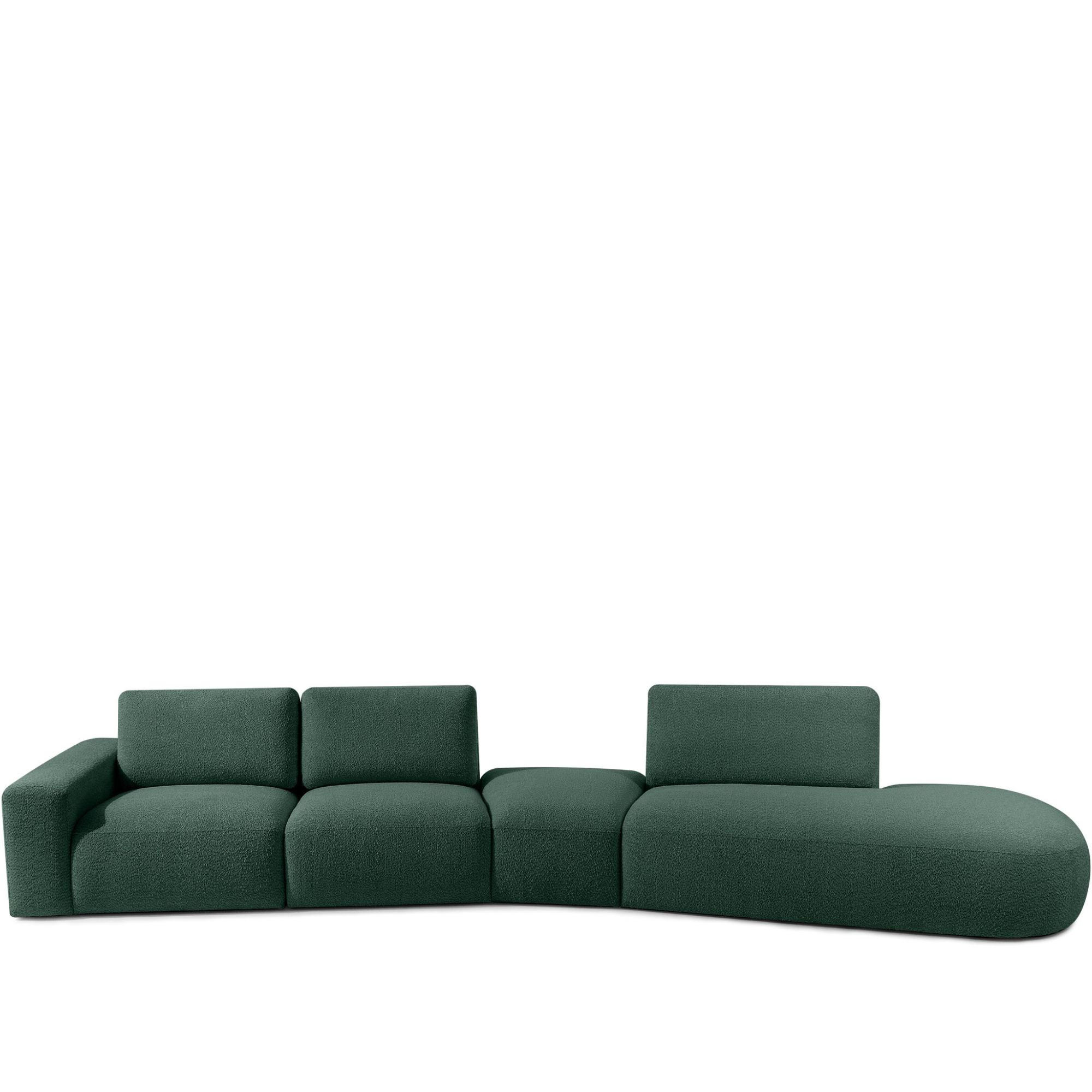 5-SITZER ECKSOFA ZUCCO Boucle rechts, Grün - Grün, Textil (430/84/105cm) - KONSIMO®