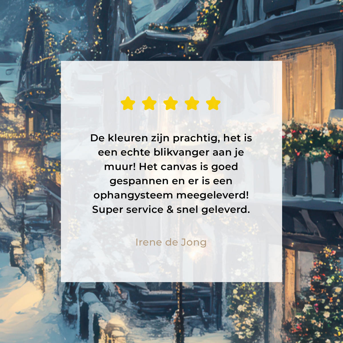 LEINWANDBILD Weihnachtsdorf - Weihnachten - Schnee - Winter Wanddeko 40x60 cm - Dunkelblau, Textil (40/60cm) - MuchoWow