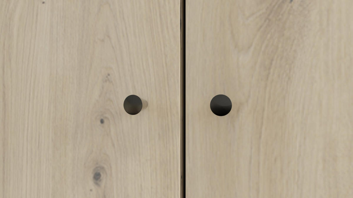 SIDEBOARD Raviero Schwarz/Artisan Eiche, 200 cm - Beige/Schwarz, Holzwerkstoff/Metall (200/98/40cm) - Selsey