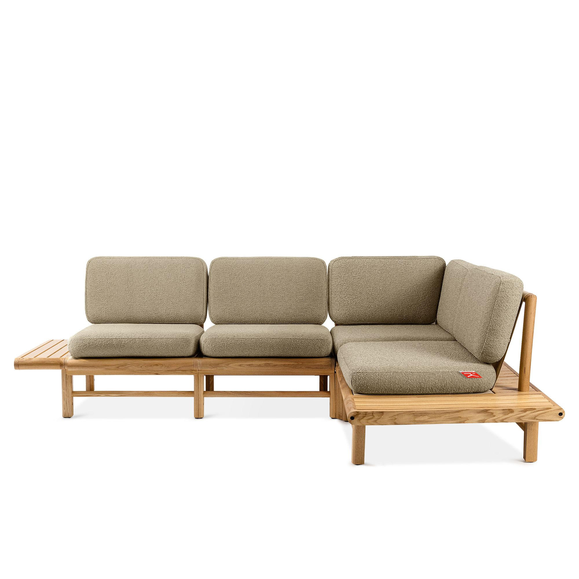 LOUNGESOFA ATREDA rechts - Beige, Holz/Textil (245/74/175cm) - KONSIMO®