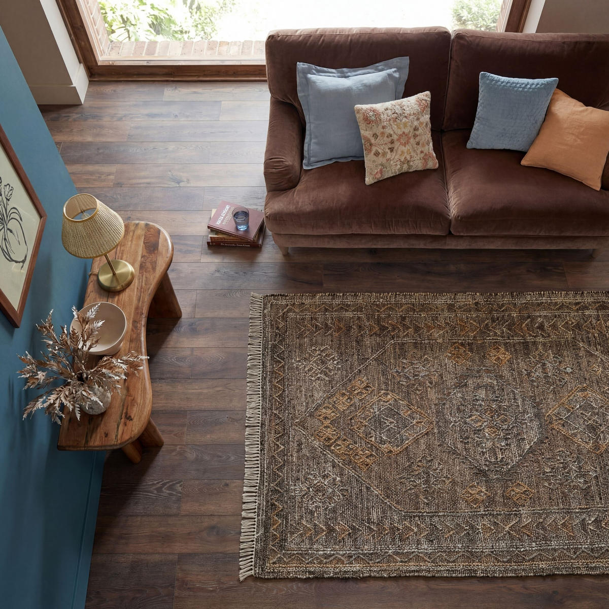 TEPPICH aus Naturfasern handgewebt BERMEO in Natur, im Vintage-Stil, aus Jute, 200 x 290 cm - Beige, Textil (200/290cm) - KADIMA DESIGN
