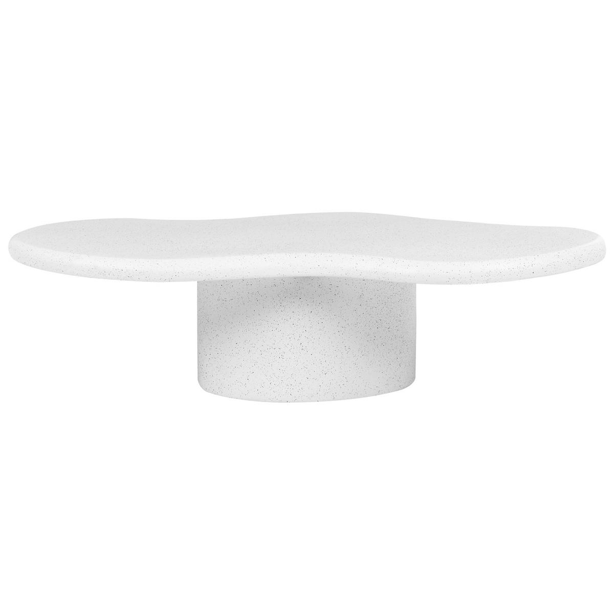COUCHTISCH 57/120 cm Terrazzo Optik Weiß Conza - Weiß, Keramik (57/120/34cm) - Beliani