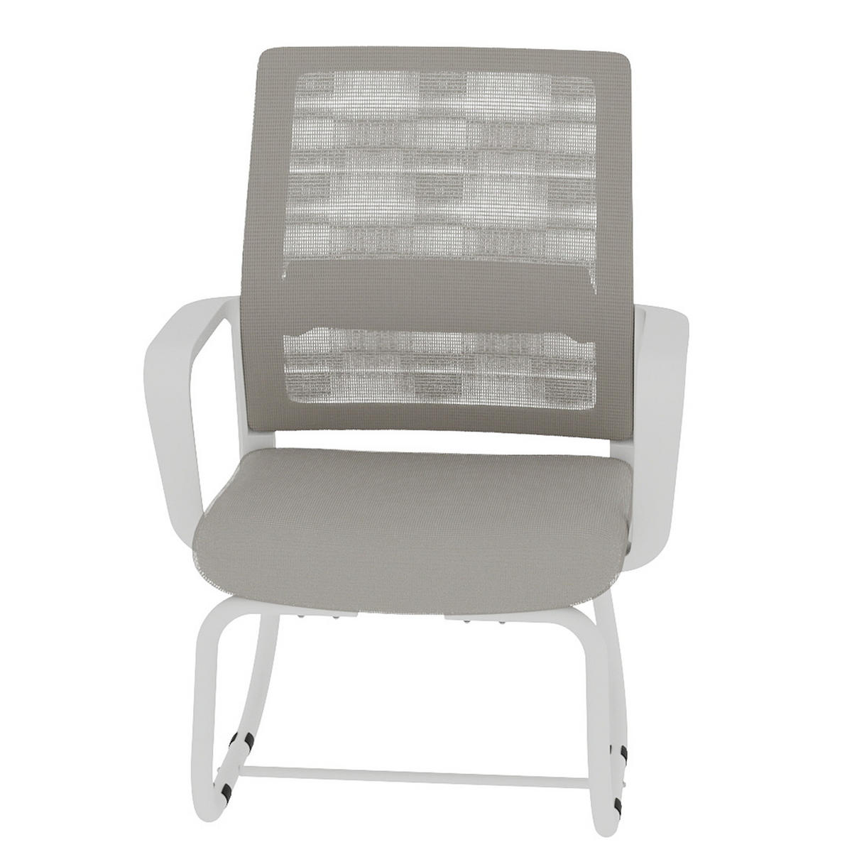 BÜROSTUHL Netz Grau & Weiß - Weiß/Grau, Textil/Metall (59/90/55cm) - WISHDOR