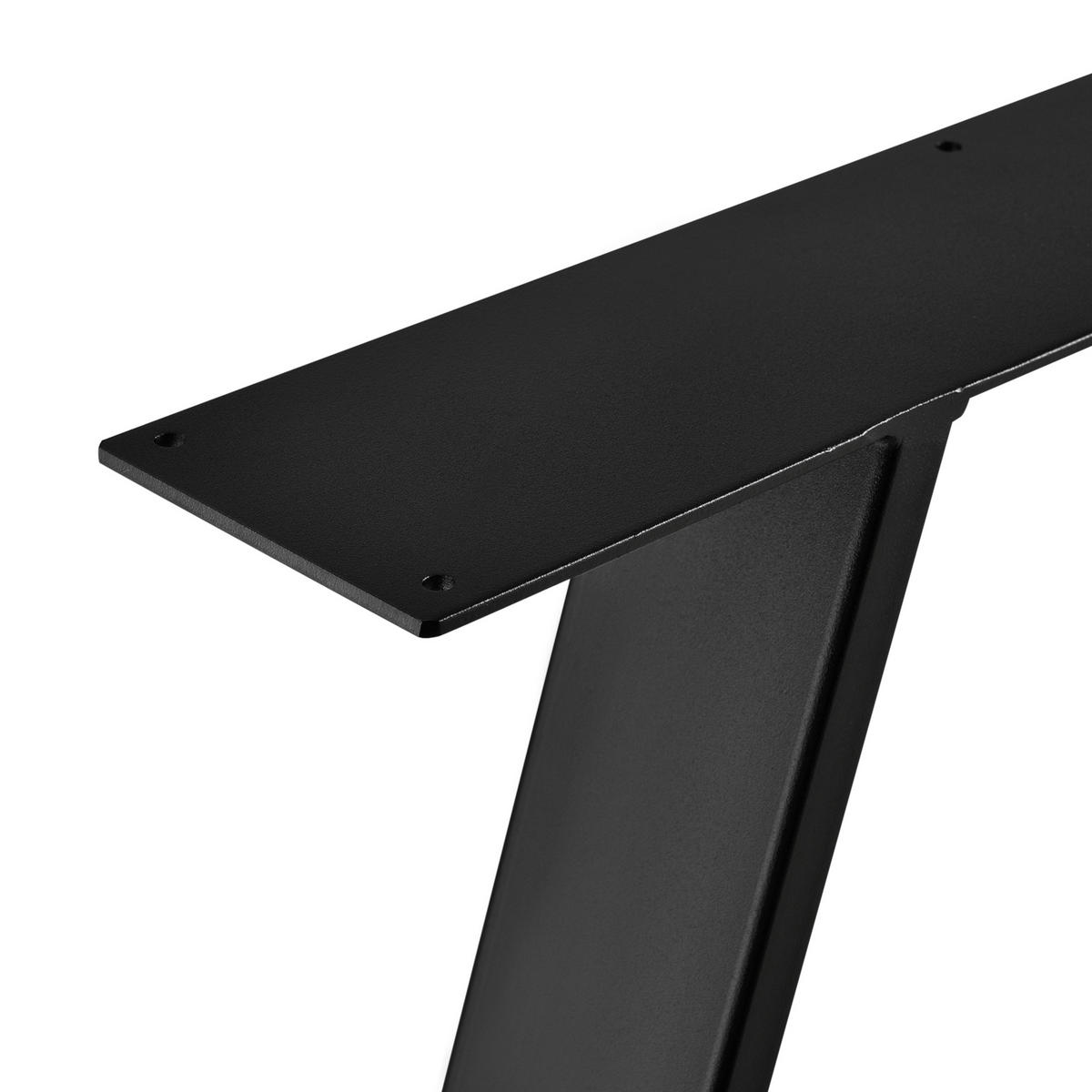 TISCHGESTELL-SET 2-TLG. Eschau - Schwarz, Metall (70/72/10cm) - [en.casa]