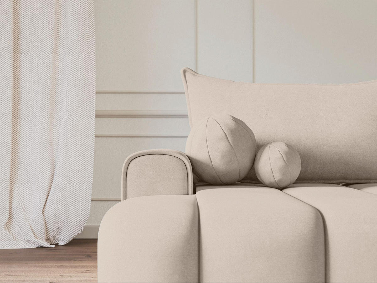 ECKSOFA Dandelino Graubeige mit Samtbezug, links - Taupe/Schwarz, Kunststoff/Textil (271/172cm) - Selsey