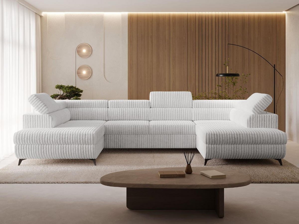 ECKSOFA U Argon Grau - Schwarz/Grau, Holz/Textil (322/190cm) - Graingold