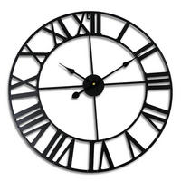 NÁSTENNÁ hodina - čierna, kov (60/60/3.5cm) - Relaxdays