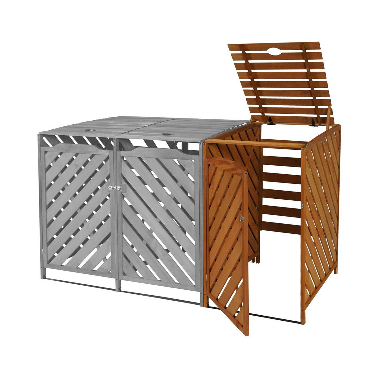 MÜLLTONNENBOX ERWEITERUNG Braun - Braun, Holz (68/120/98cm) - MCW