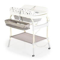 BABYBADEWANNE Wickeltisch Garda 2 in 1 grau Garda Thermometer Räder Wickelauflage - Grau, Kunststoff (62/83cm) - Cangaroo