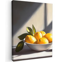 LEINWANDBILD Zitronen - Stilleben - Gelb 60x80 cm - Gelb, Textil (60/80cm) - MuchoWow