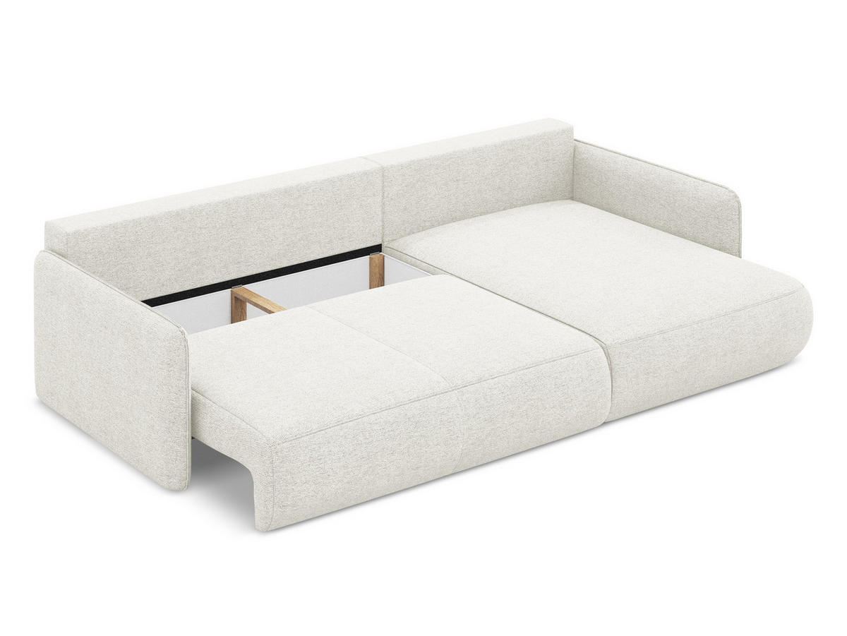 ECKSOFA mit Schlaffunktion Strukturstoff Stoff Grün - Dunkelgrün/Schwarz, Holz/Textil (236/162cm) - Makamii