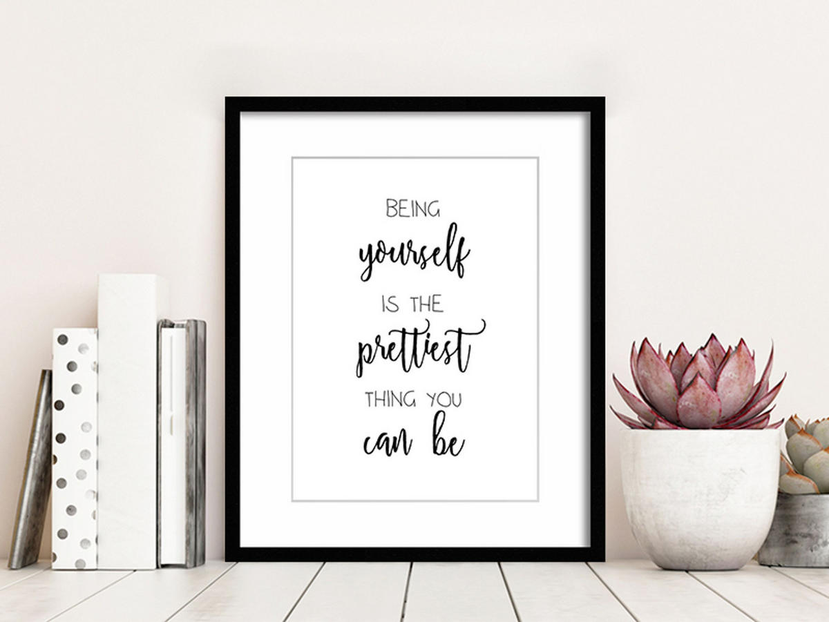 POSTER DIN A4 21x29,7 cm Motivation Typografie schwarz weiß - Weiß, Papier (21/29.7/2cm) - artissimo