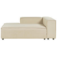 CHAISELONGUE Leinen beige rechtsseitig Aprica - Beige/Schwarz, Textil (119/68/180cm) - Beliani