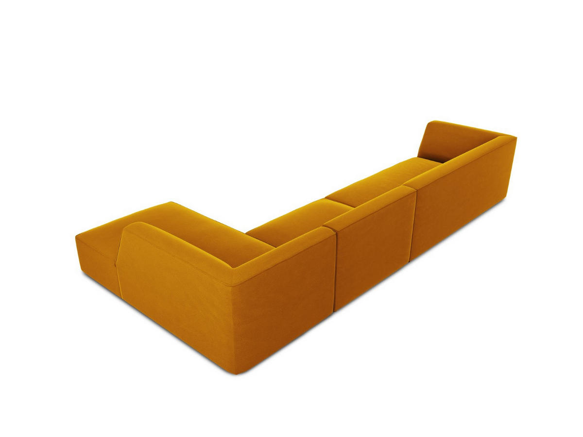 ECKSOFA rechts Ruby aus Samt gelb 5 Sitzplätze - Gelb, Textil (180/366cm) - Micadoni