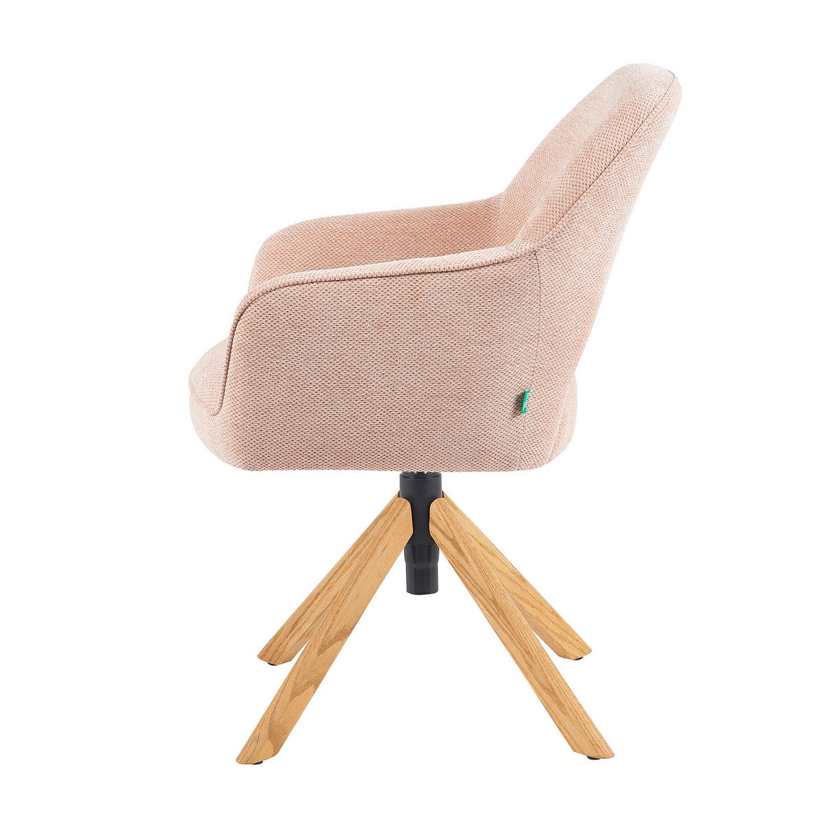 BÜROSTUHL Mika-Amia - Honigeiche/Rosa, Eichenholz/Holz (60/88/65cm) - DUBI Möbel