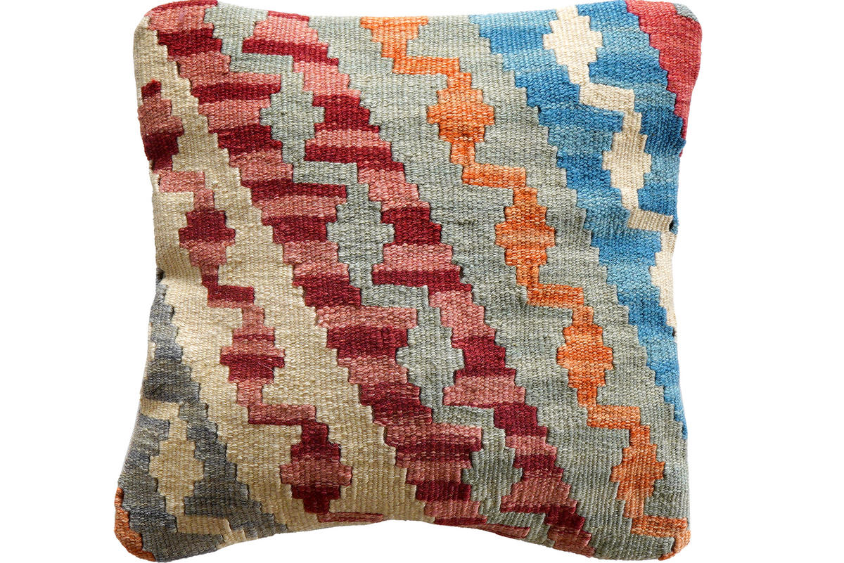 KISSEN Kelim Bunt 40/40 cm Schurwolle - Multicolor, Textil (40/40cm) - Looma