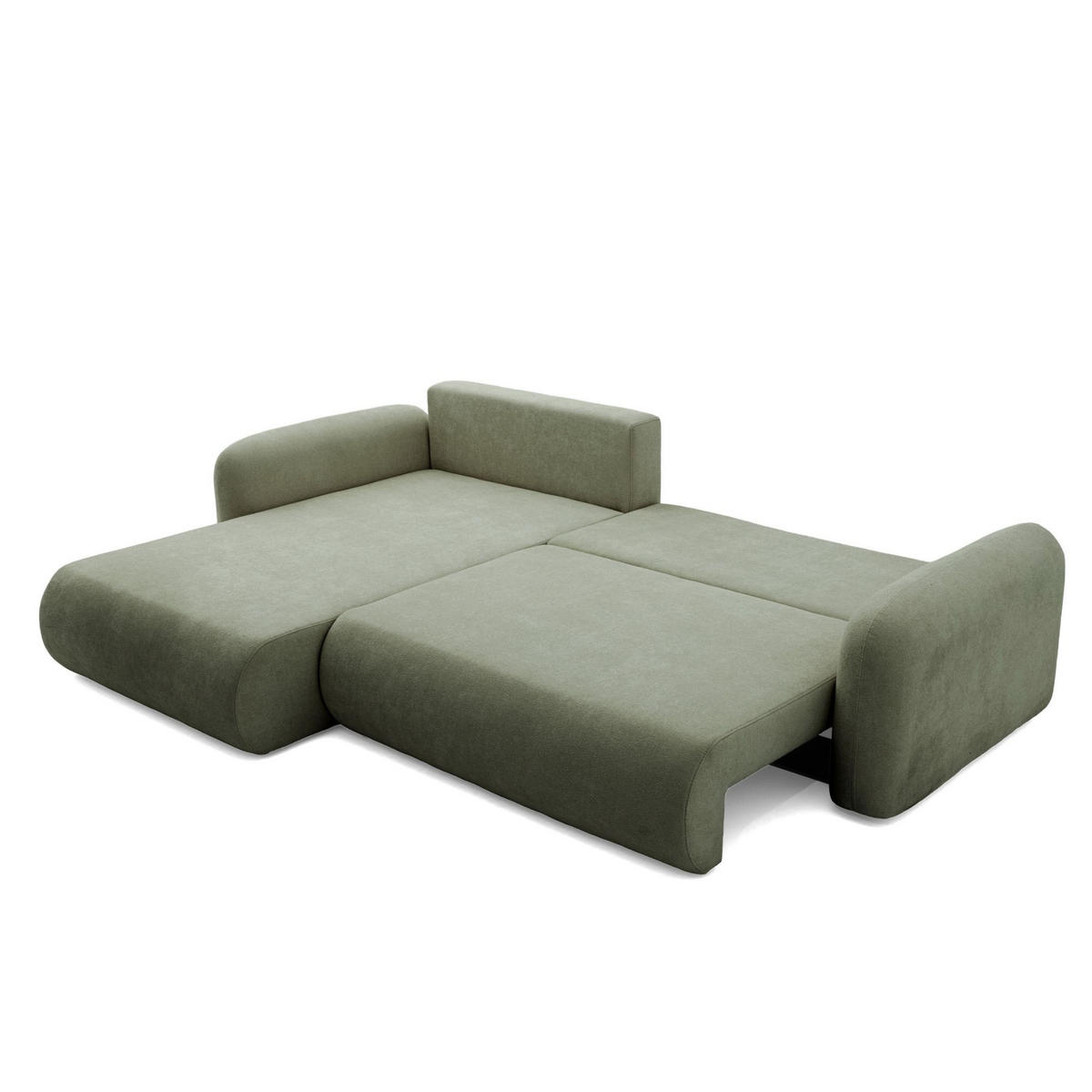 ECKSOFA NEST L Universal mit Schlaffunktion 157x240 Webstoff Grün - Schwarz/Grün, Holz/Textil (280/187cm) - Muffo