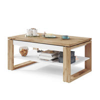 COUCHTISCH rechteckig Eiche Wotan Weiß aufklappbar 110/65/50 cm - Eiche Wotan/Weiß, Holzwerkstoff (65/110/50cm) - designimpex