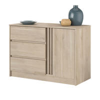 KOMMODE Eiche japanisch 110 cm, Sideboard mit 3 Schubladen - Eichefarben, Holzwerkstoff (110/77/50cm) - Parisot Meuble