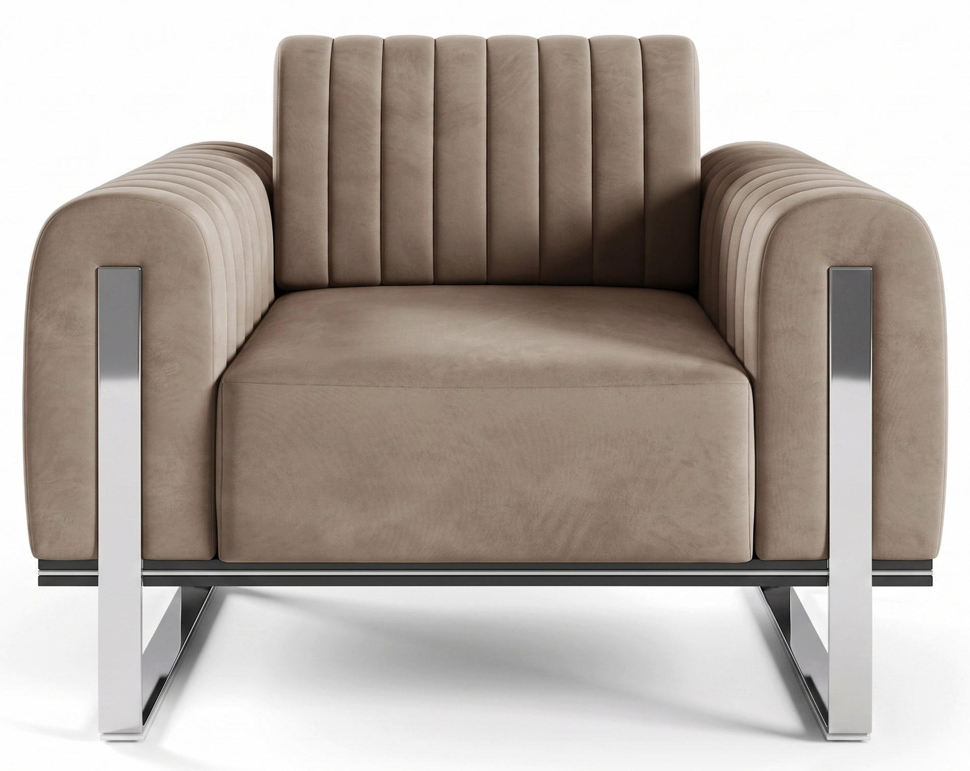 SESSEL Parissa 106 cm - Beige/Silberfarben, Holz/Metall (106/79/92cm) - Selsey