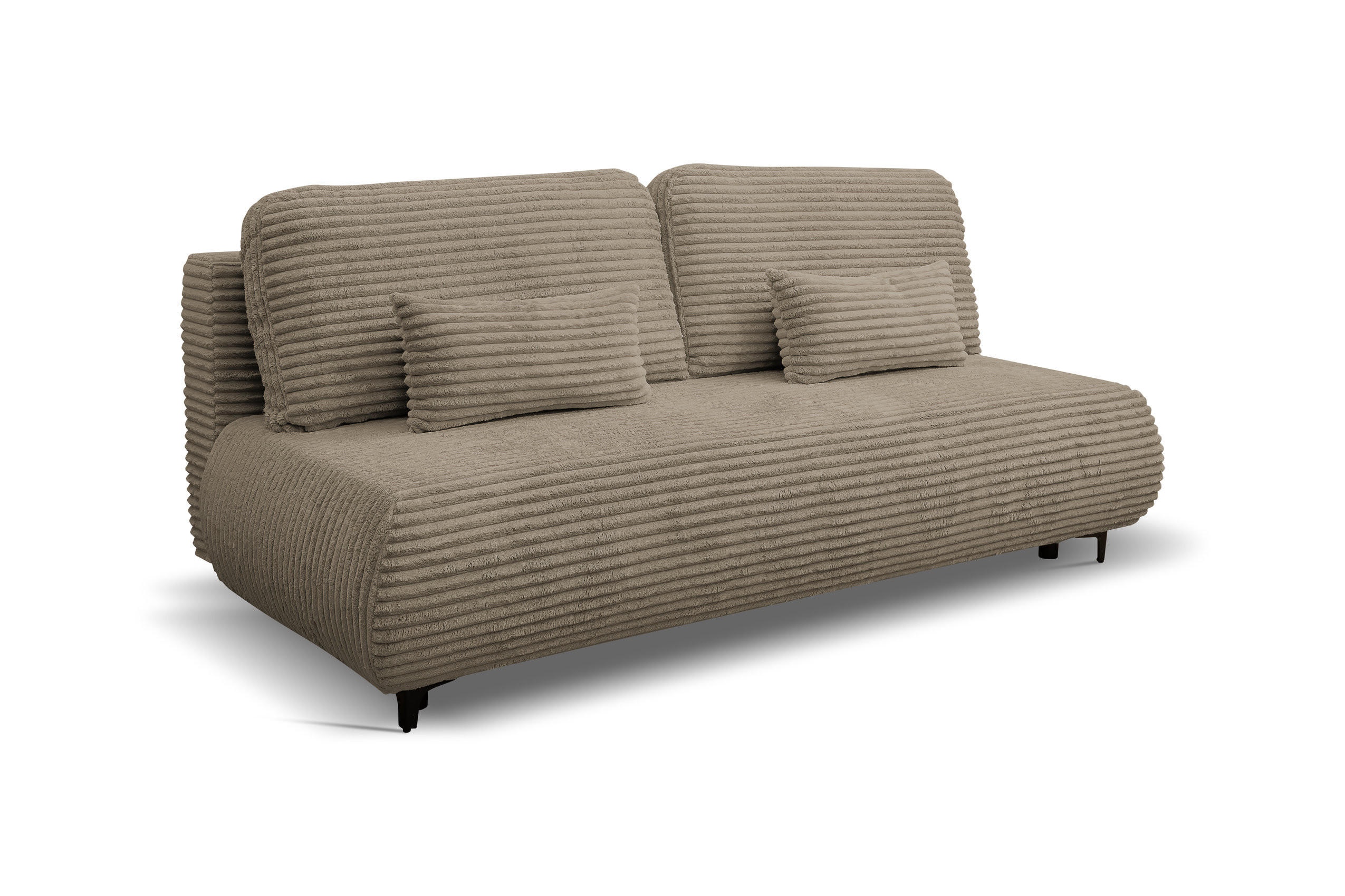 SCHLAFSOFA Etna mit Schlaffunktion und Bettkasten, Farbe: Braun, Cordstoff, Ottomane Unsiversal - Braun, Textil (205/80/90cm) - VENASI MÖBEL