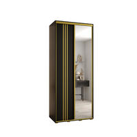 SCHWEBETÜRENSCHRANK 235,2/100/45 2-türig - Goldfarben/Schwarz, Holz/Metall (100/235/45cm) - Abiks Möbel
