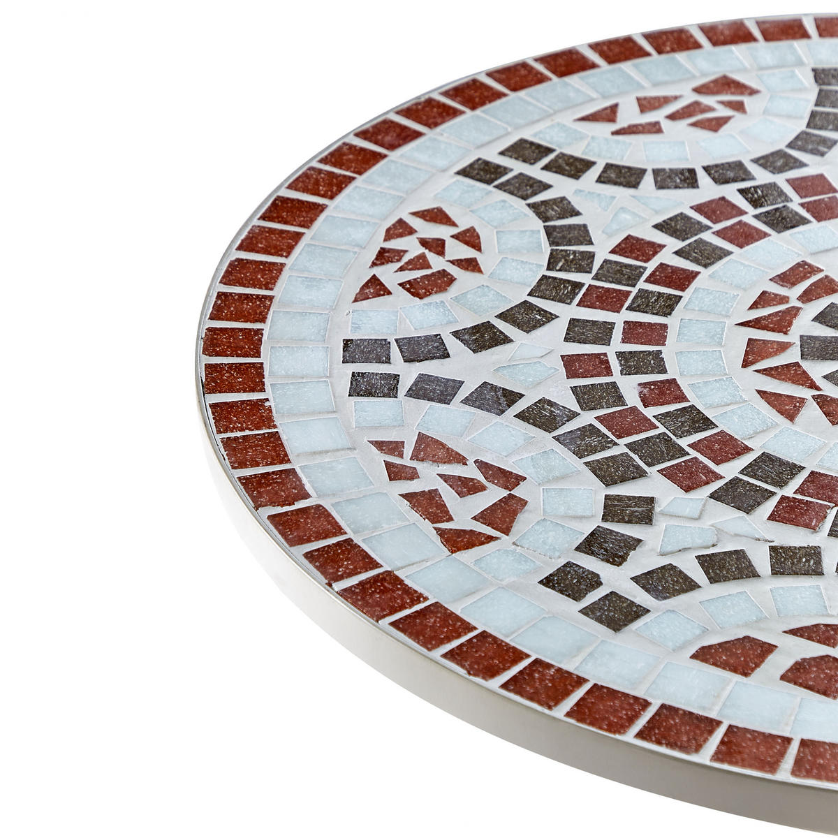 GARTENTISCH Weiß Spello - Rot/Weiß, Metall (60/60/74cm) - Beliani