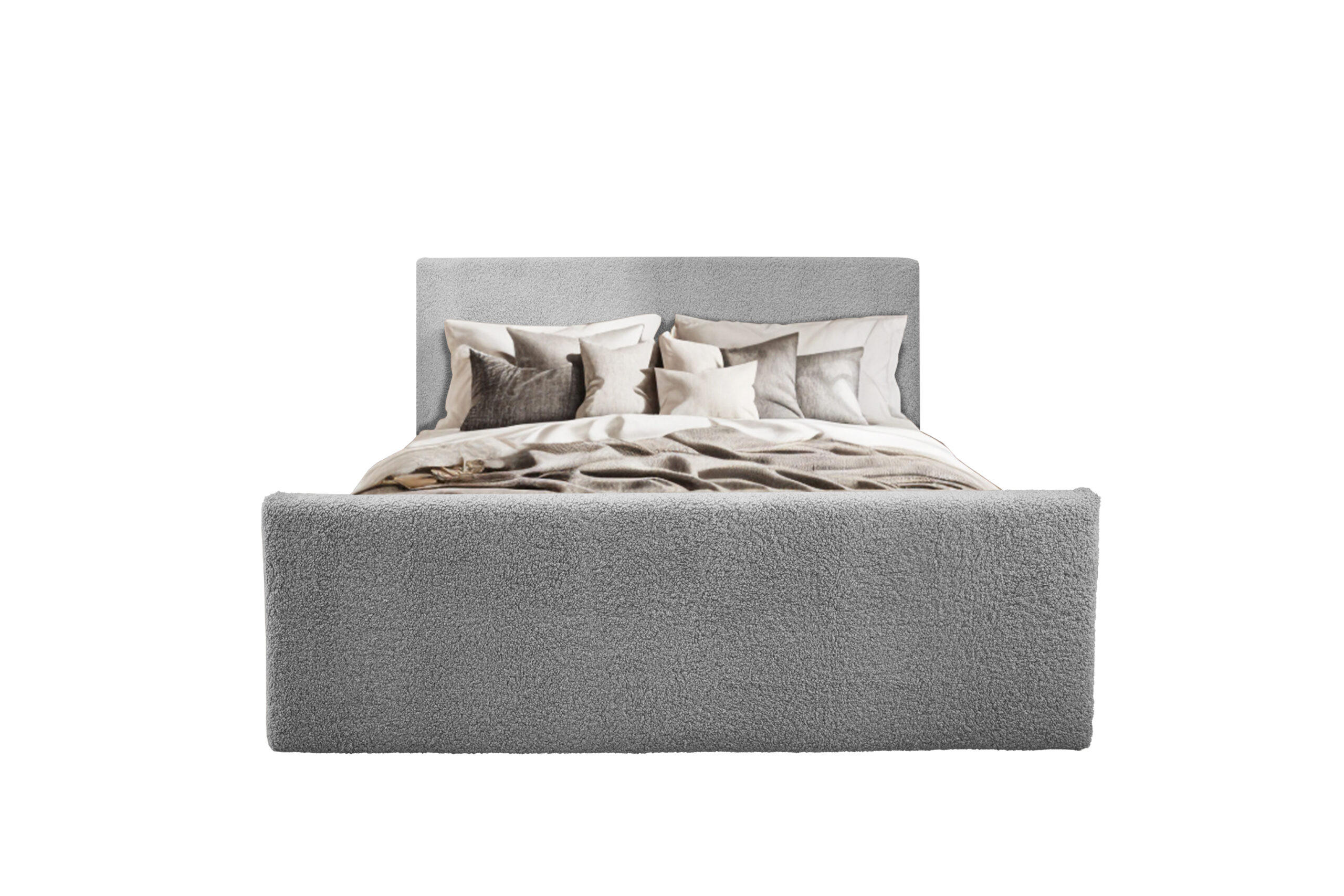 BOXBETT mit Bettkasten und Topper LAMM Stoff Sven Grau 160x200 cm H2-Pocket - Grau, Holzwerkstoff (160/200cm) - Kaiser Möbel