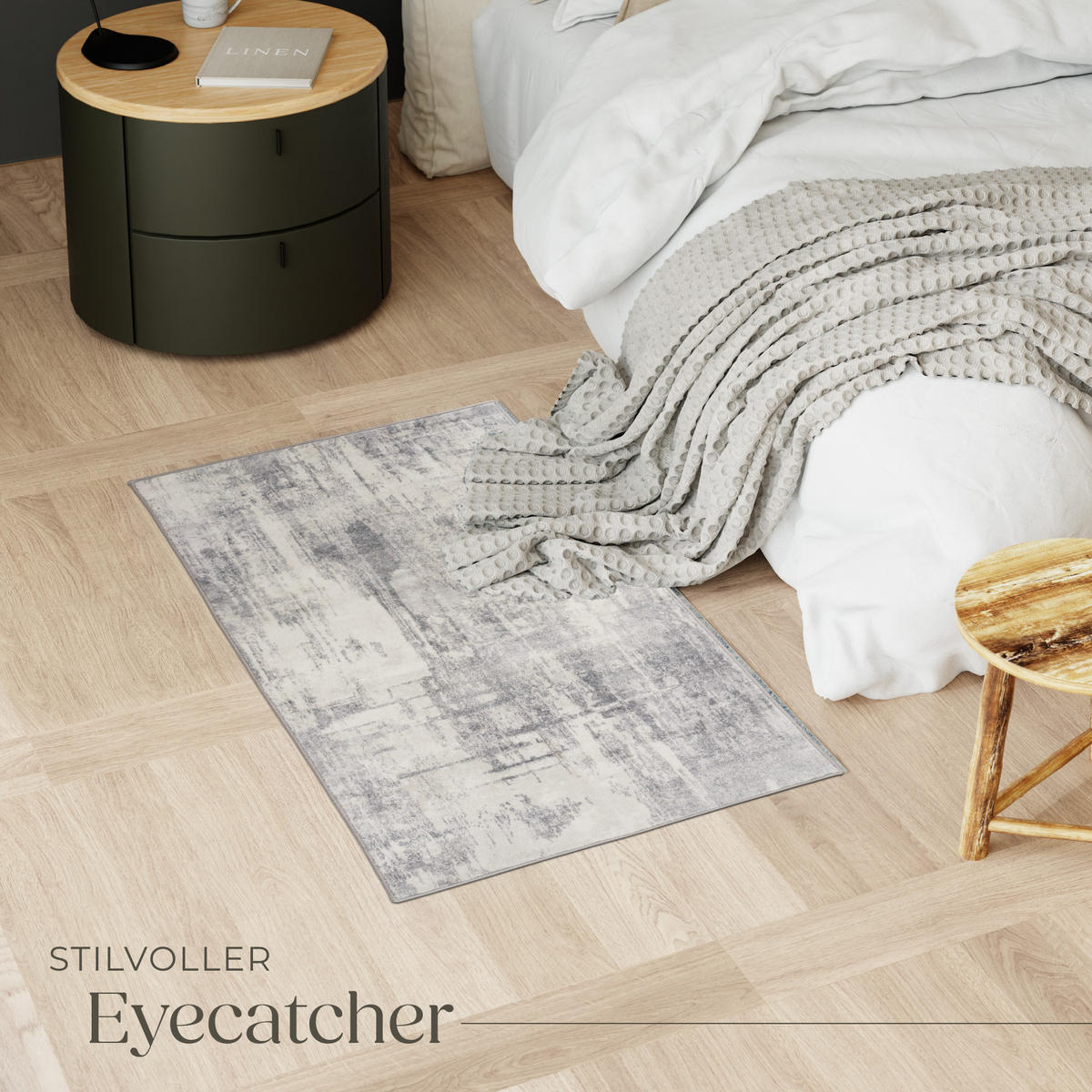 TEPPICH Vintage Design Nadira,rutschfeste Unterseite,beige/grau - Beige/Grau, Kunststoff (60/110cm) - tectake