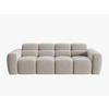 SOFA Lisa aus Samt leichtes beige 4 Sitzplätze - Creme, Textil (256/77/101cm) - Micadoni