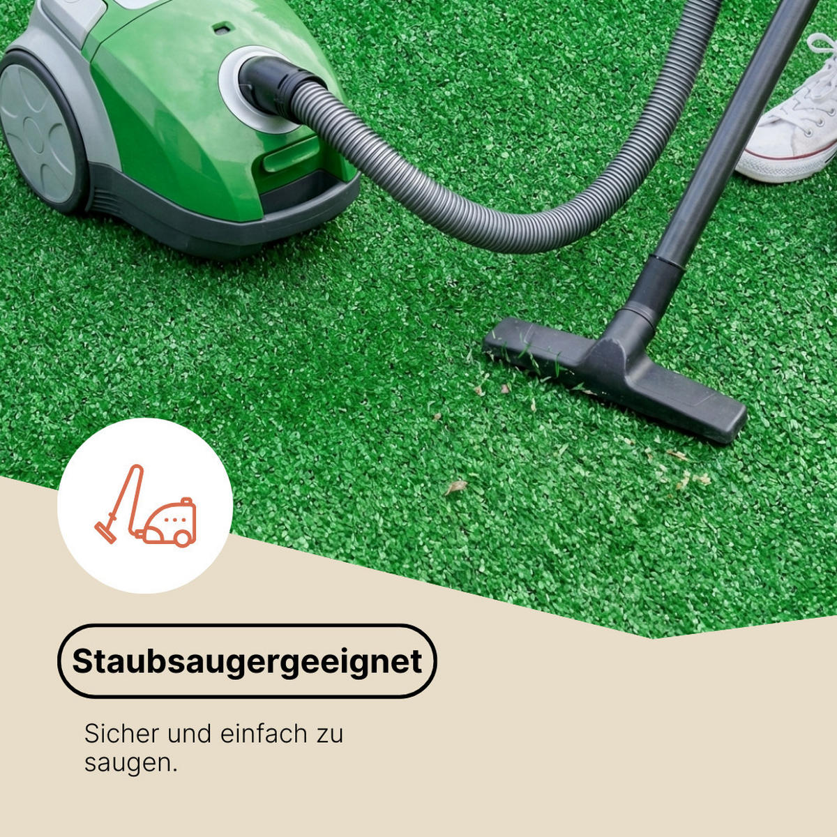 NATURAL 6 mm – Wetterfester Rasenteppich für Balkon & Terrasse, UV-beständig 200/950 cm - Grün, Textil (200/950cm) - Tapiso