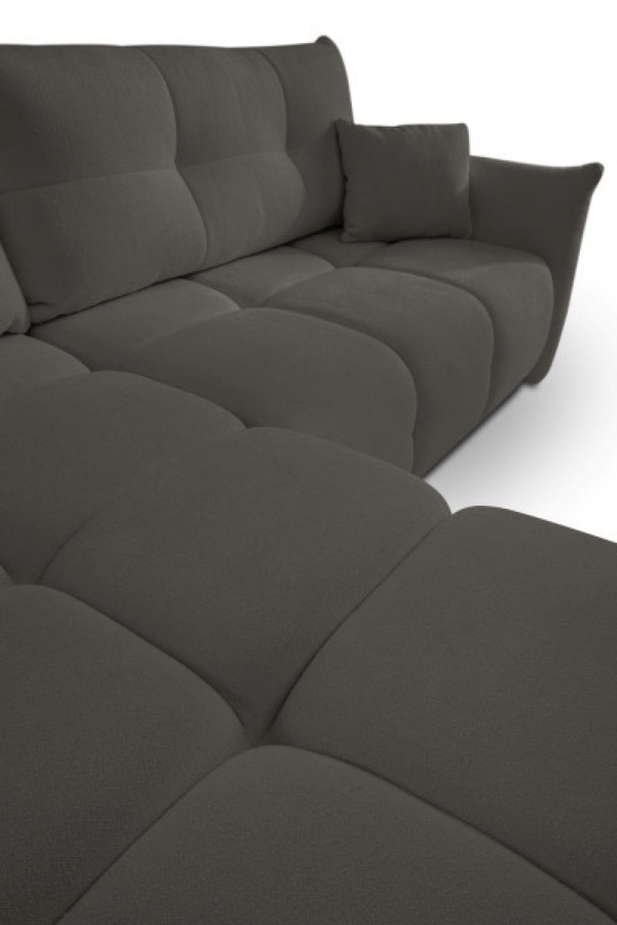 ECKSOFA Grafit BOSE Mit Schlaffunktion Links - Graphitfarben, Textil (257/177cm) - Sepro Meble