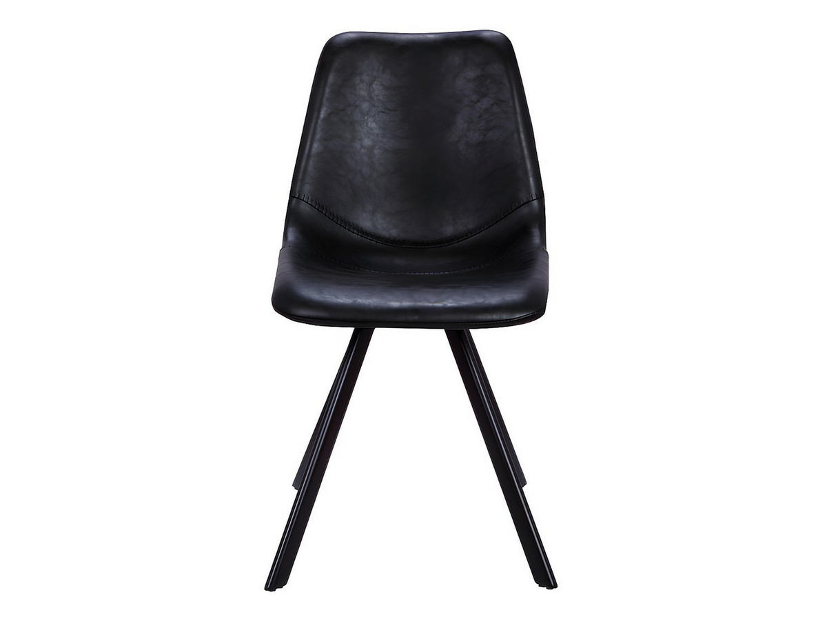 STUHL 6er-Set - Kunstleder - Schwarz - LUBINE - Schwarz, Leder (59.5/83.5/44cm) - Vente-Unique