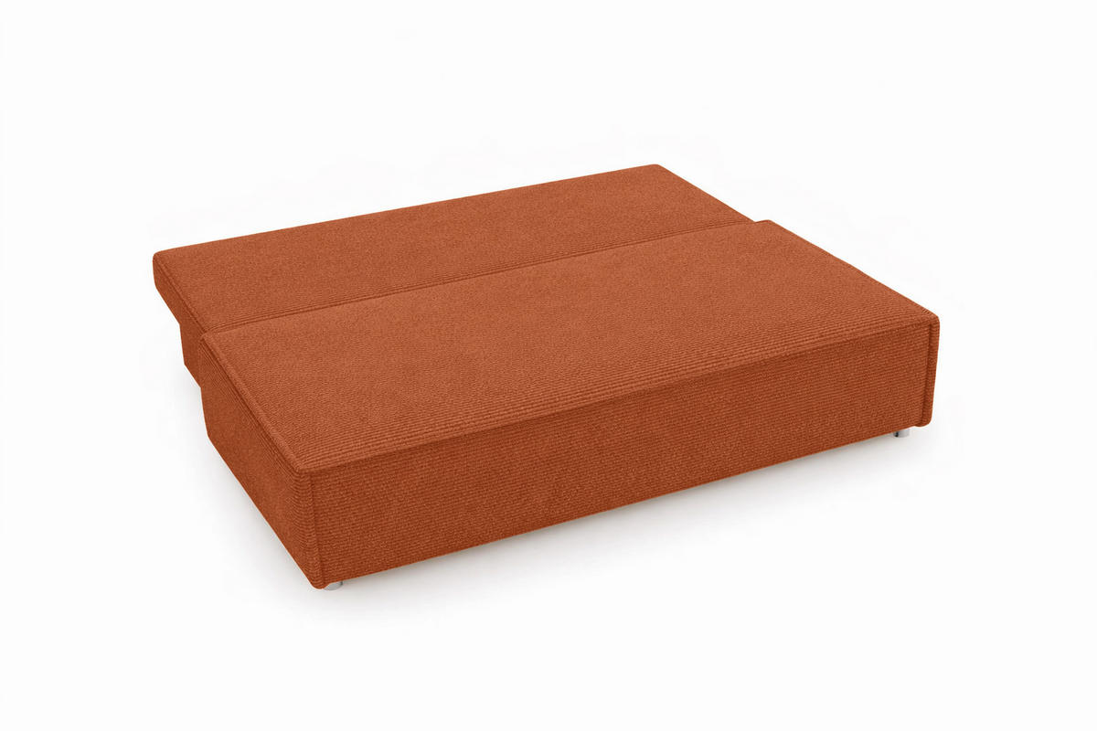 SCHLAFSOFA Mit Bettkasten DUO, Stoff Poso, Kupfer - Orange, Holz (198/89/90cm) - Kaiser Möbel