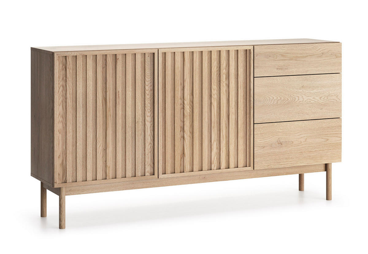 SIDEBOARD Santarco 2T 3S Eiche Cremona 159/84/37 cm – 2 Türen 3 Schubladen - Eichefarben, Holz/Holzwerkstoff (159/84/37cm) - AX Living
