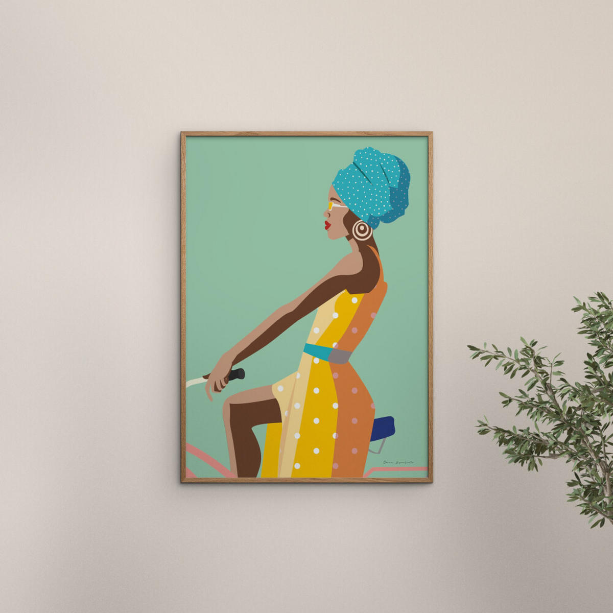 POSTER mit Rahmen Wild Apple - Summer Girl II - Eichefarben/Multicolor, Holz/Papier (50/70cm) - Poster&Frame