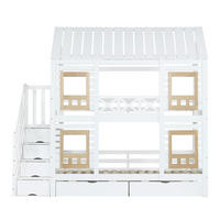 ETAGENBETT Kinderbett Weiß+Natur 90x200cm - Naturfarben, Holz (90/200cm) - ComfortXL