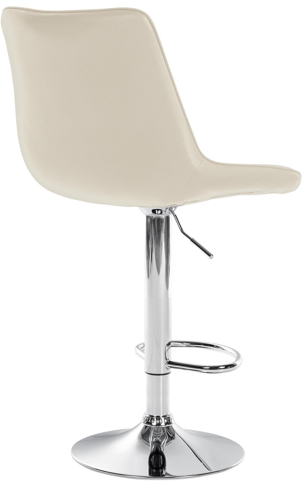 BARHOCKER Lederlook creme - Chromfarben/Creme, Textil/Metall (49.5/91/50cm) - CLP