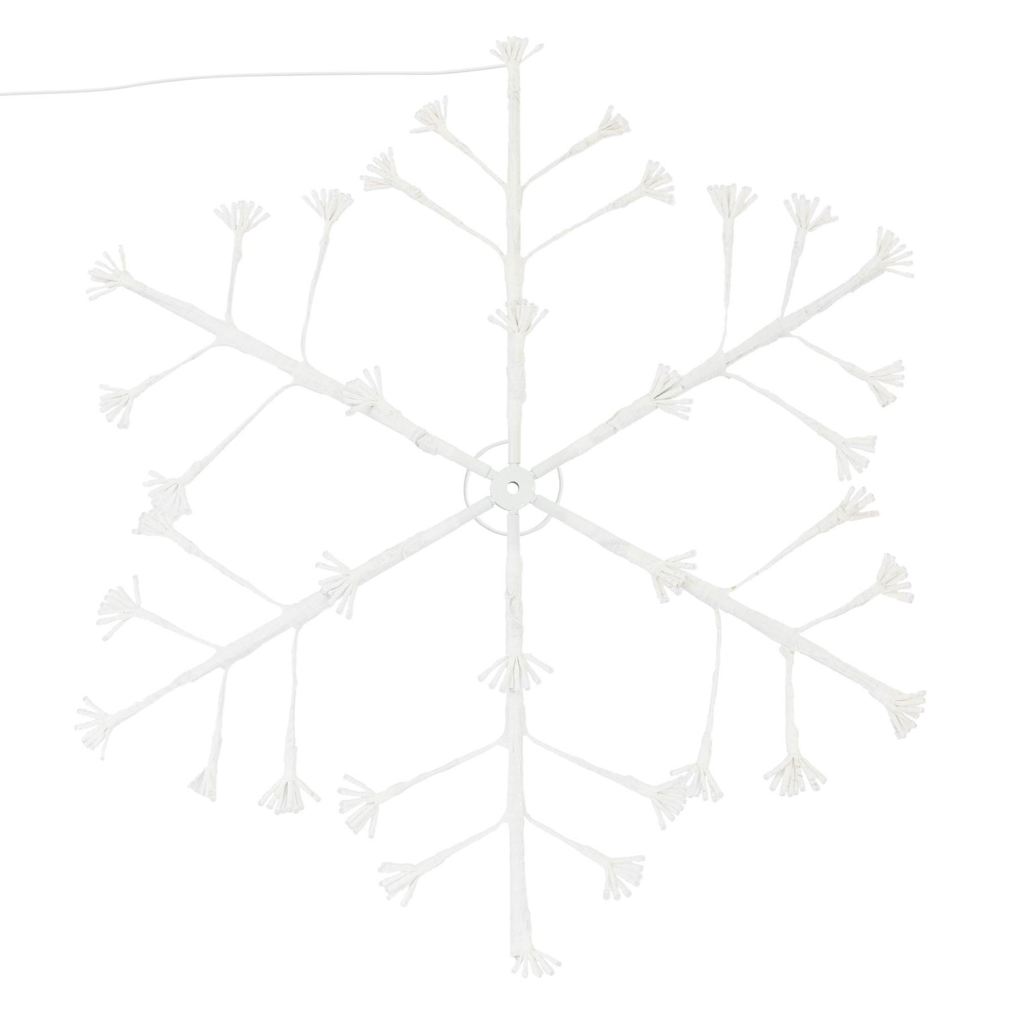LED-SCHNEEFLOCKE 288 LED Warmweiß 87 cm für Innen/Außen - Weiß, Metall (0.1/87/87cm) - ECD-Germany