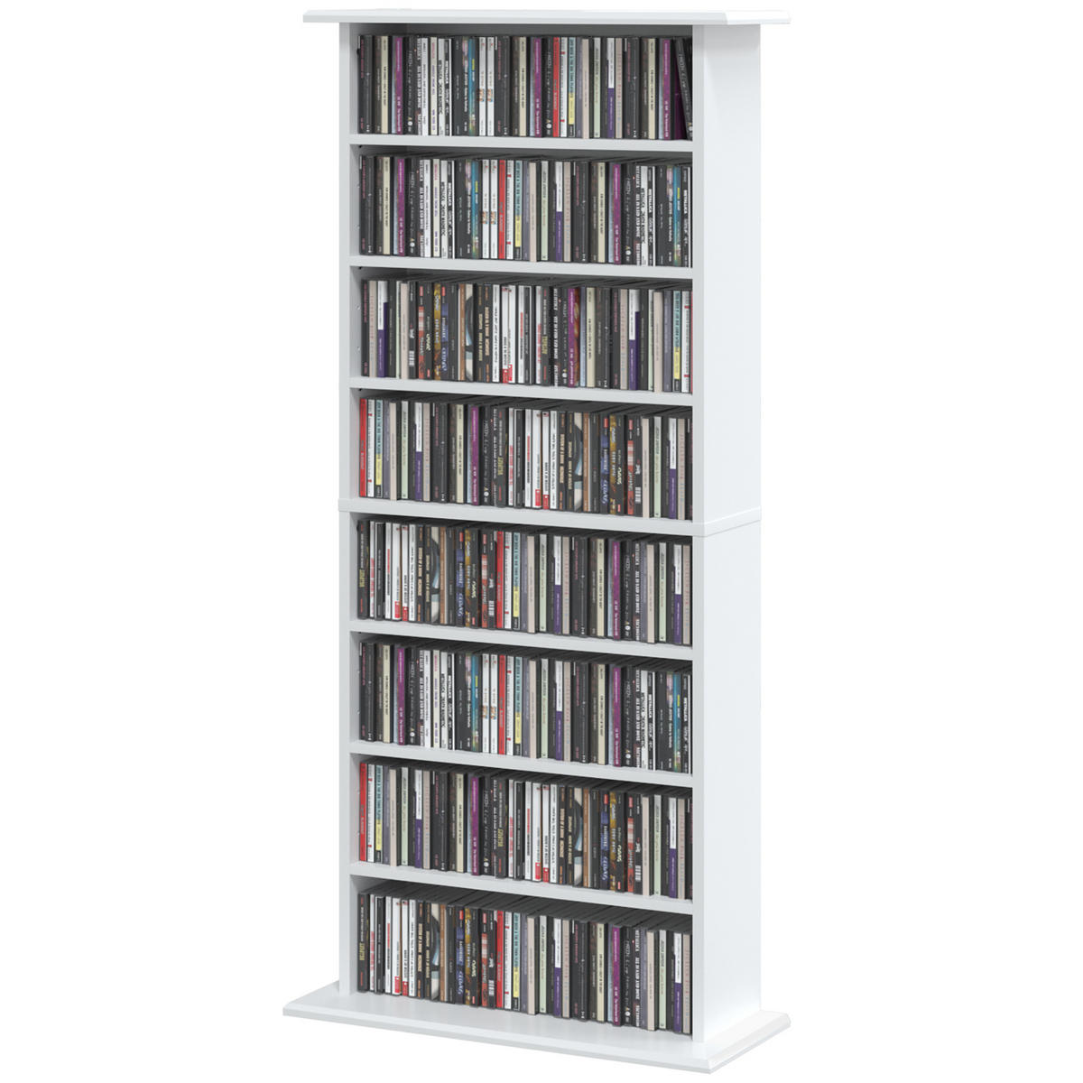 CD-REGAL Weiß 58.0/24.0/126.3cm - Weiß, Holzwerkstoff (24/126.3/58cm)