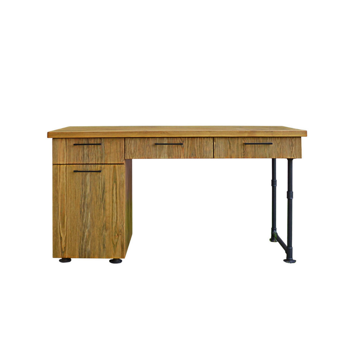 LOFT-SCHREIBTISCH aus Kiefernholz mit Schubladen DENAR - Eichefarben, Holz (60/140/76cm) - Rawood Furniture