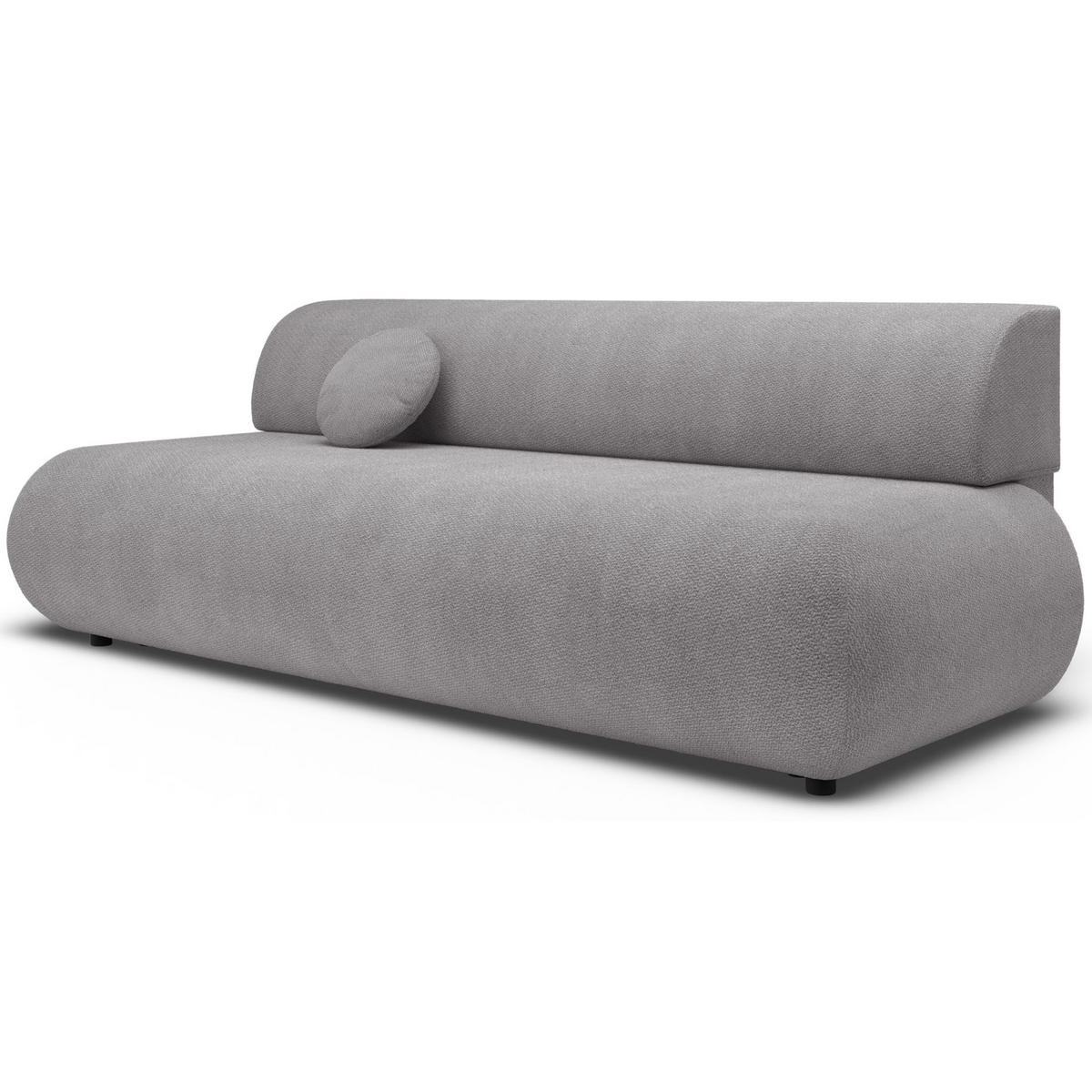 3-SITZER SCHLAFSOFA Grau Chenille - Schwarz/Grau, Kunststoff/Textil (214/74/100cm) - Selsey