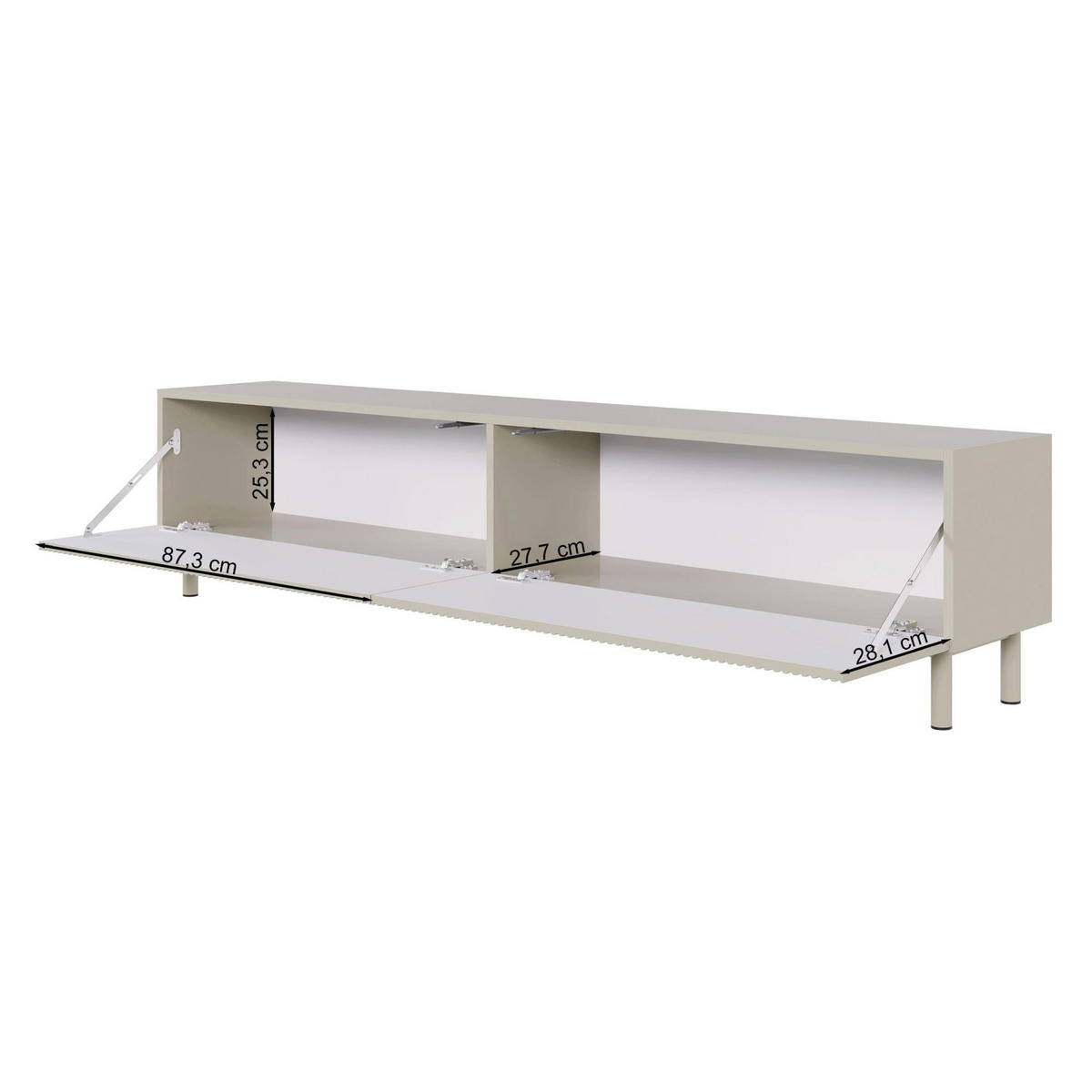 TV stolík Veldio New Greige 175/46/32 cm - taupe, kov/kompozitné drevo (175.6/46.5/31.6cm) - Selsey