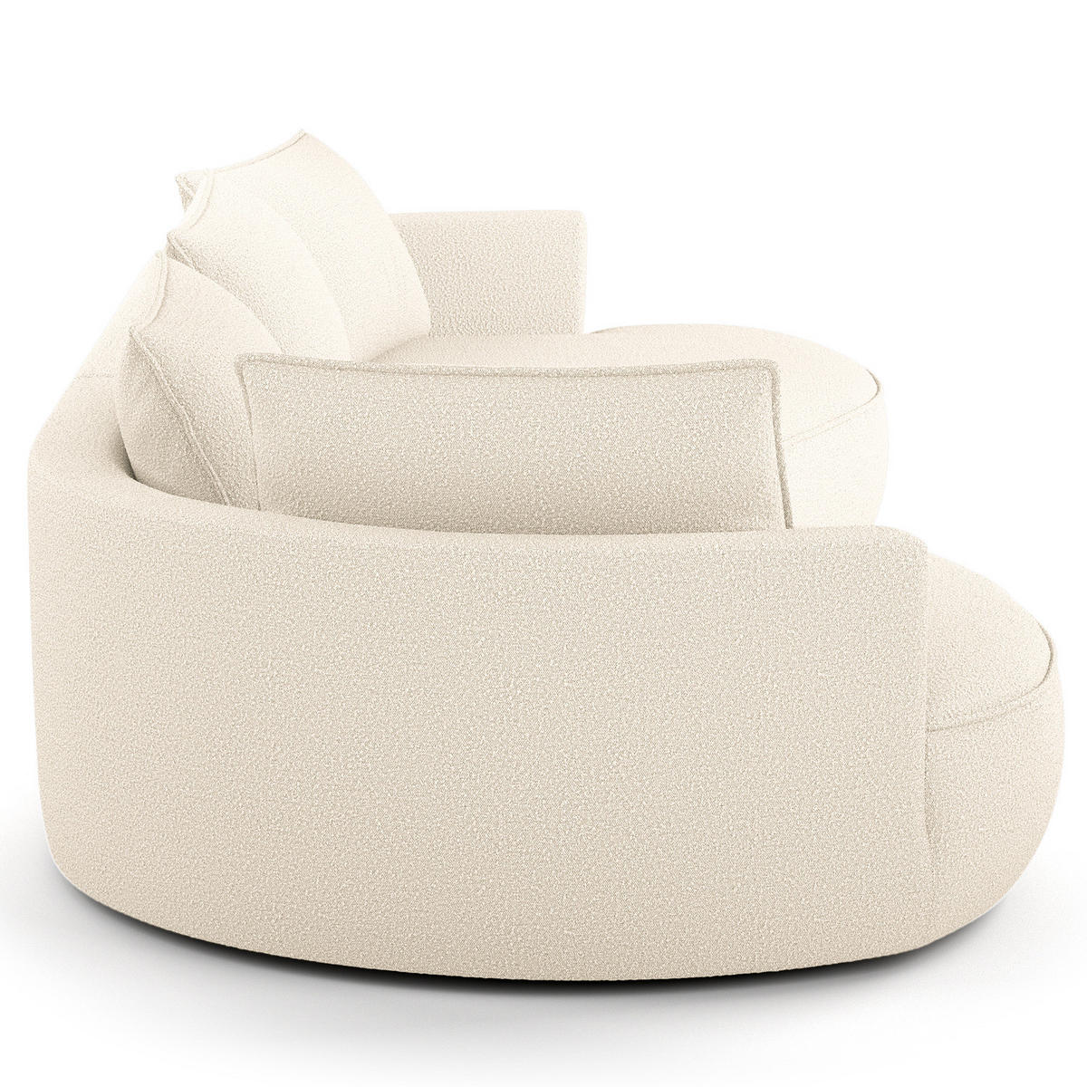 BIGSOFA - Creme/Schwarz, Kunststoff/Textil (322/82/154cm) - home24