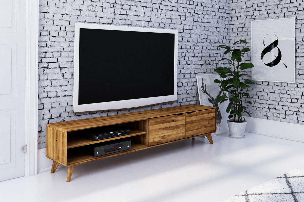 GREG HIFI-SCHRANK Wildeiche - Wildeiche, Holz (220/48/40cm) - byoak
