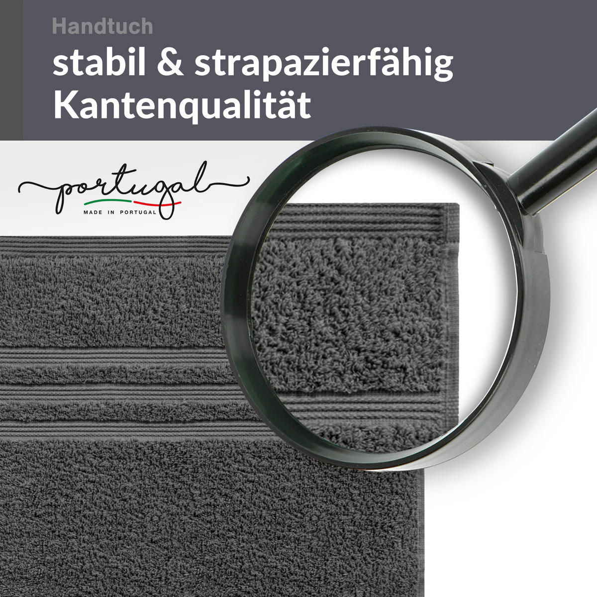 HANDTUCH 50x100 cm London Anthrazit Grau 4er Set - Anthrazit, Textil (50/100cm) - Lashuma