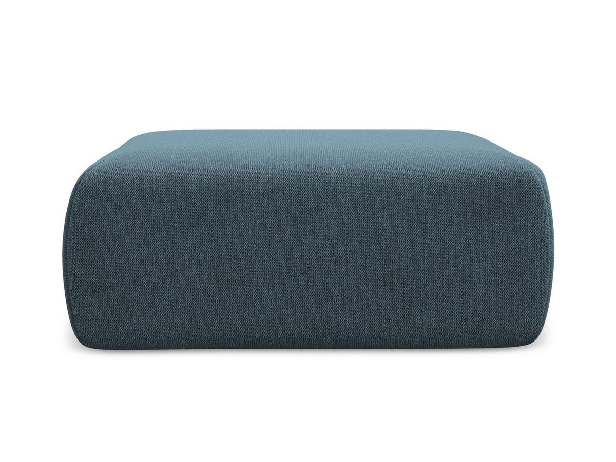 POUF Strukturstoff Stoff Blau - Blau/Blaugrau, Kunststoff/Textil (102/40/62cm) - Makamii