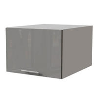 AUFSATZSCHRANK Essen W6B/50 Grau Hochglanz / Weiß Matt 50 / 59 / 36cm - Weiß/Grau, Holz/Holzwerkstoff (50/36/59cm) - Feldmann-Wohnen